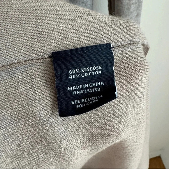 525 America Small Longline Cardigan Tan Gray Thin Knit Open Sweater - Picture 4 of 8